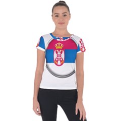 Serbia Flag Icon Europe National Short Sleeve Sports Top 