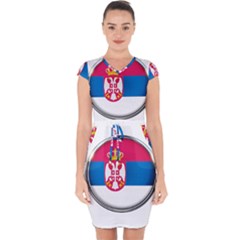 Serbia Flag Icon Europe National Capsleeve Drawstring Dress  by Nexatart