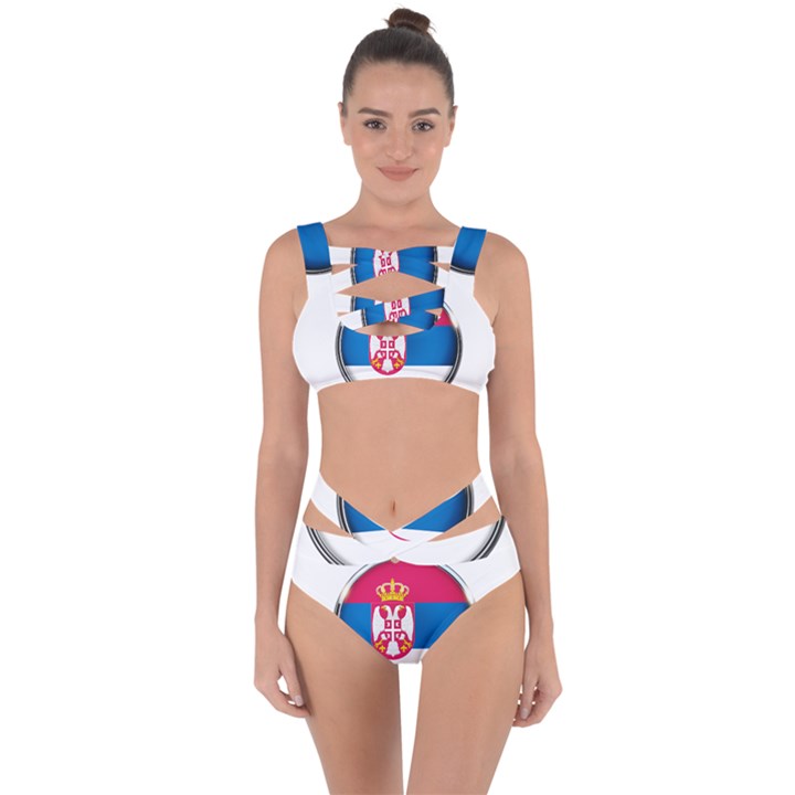 Serbia Flag Icon Europe National Bandaged Up Bikini Set 