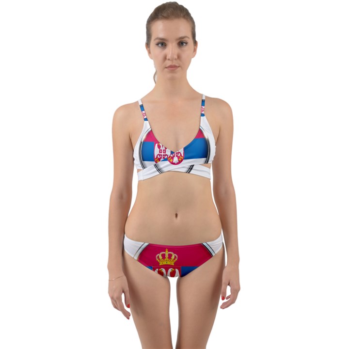 Serbia Flag Icon Europe National Wrap Around Bikini Set