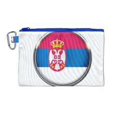 Serbia Flag Icon Europe National Canvas Cosmetic Bag (large) by Nexatart