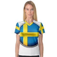 Sweden Flag Country Countries V-neck Sport Mesh Tee