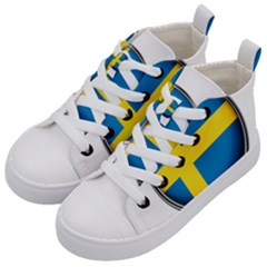 Sweden Flag Country Countries Kid s Mid-top Canvas Sneakers by Nexatart