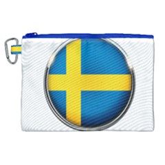 Sweden Flag Country Countries Canvas Cosmetic Bag (xl) by Nexatart