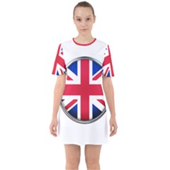 United Kingdom Country Nation Flag Sixties Short Sleeve Mini Dress by Nexatart