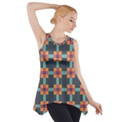 Squares Geometric Abstract Background Side Drop Tank Tunic by Nexatart