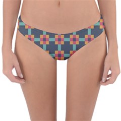 Squares Geometric Abstract Background Reversible Hipster Bikini Bottoms by Nexatart