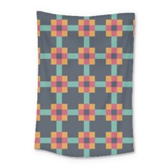 Squares Geometric Abstract Background Small Tapestry by Nexatart