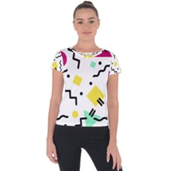 Art Background Abstract Unique Short Sleeve Sports Top 