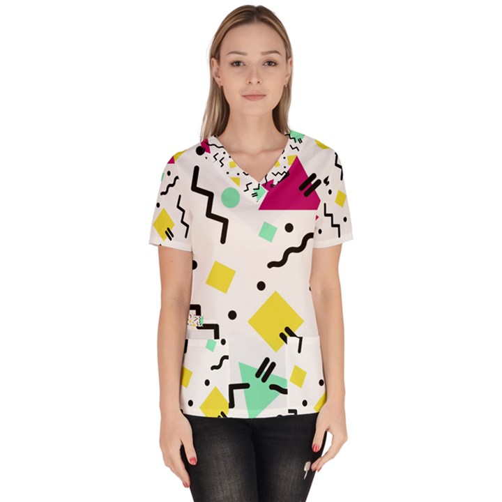 Art Background Abstract Unique Scrub Top