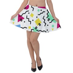 Art Background Abstract Unique Velvet Skater Skirt by Nexatart