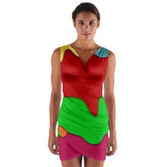 Liquid Forms Water Background Wrap Front Bodycon Dress by Nexatart