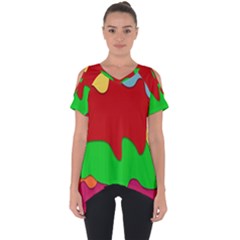 Liquid Forms Water Background Cut Out Side Drop Tee by Nexatart