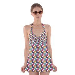 Background Abstract Geometric Halter Dress Swimsuit  by Nexatart