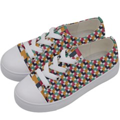 Background Abstract Geometric Kids  Low Top Canvas Sneakers by Nexatart