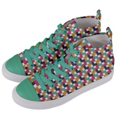 Background Abstract Geometric Women s Mid-top Canvas Sneakers by Nexatart