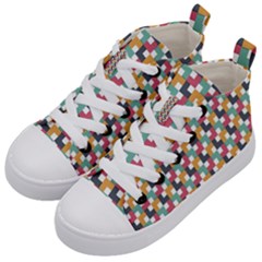 Background Abstract Geometric Kid s Mid-top Canvas Sneakers by Nexatart