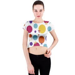 Background Polka Dot Crew Neck Crop Top by Nexatart