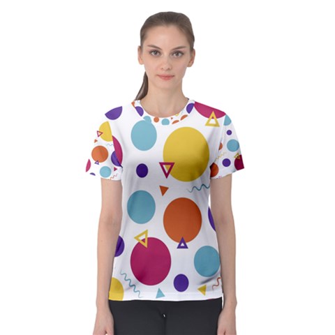 Background Polka Dot Women s Sport Mesh Tee by Nexatart