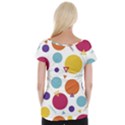 Background Polka Dot Cap Sleeve Tops View2