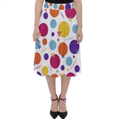 Background Polka Dot Folding Skater Skirt by Nexatart