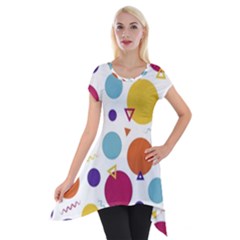 Background Polka Dot Short Sleeve Side Drop Tunic by Nexatart