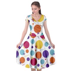 Background Polka Dot Cap Sleeve Wrap Front Dress by Nexatart