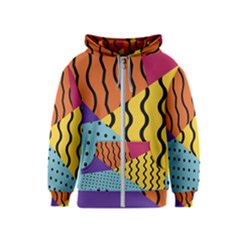 Background Abstract Memphis Kids  Zipper Hoodie by Nexatart