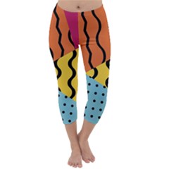 Background Abstract Memphis Capri Winter Leggings  by Nexatart