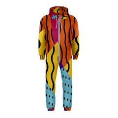 Background Abstract Memphis Hooded Jumpsuit (kids) by Nexatart