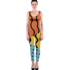 Background Abstract Memphis One Piece Catsuit by Nexatart