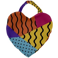 Background Abstract Memphis Giant Heart Shaped Tote by Nexatart