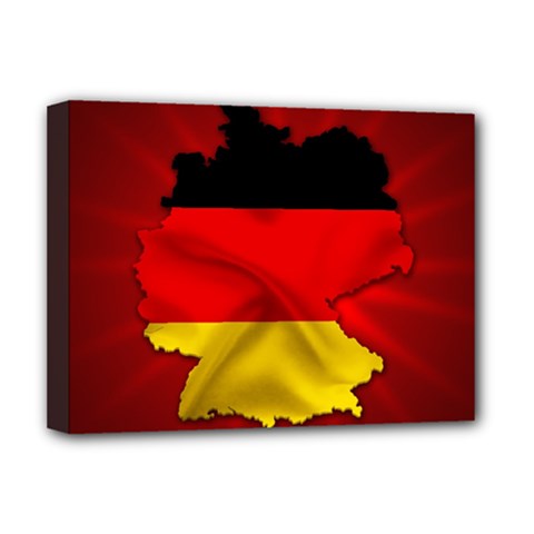 Germany Map Flag Country Red Flag Deluxe Canvas 16  X 12   by Nexatart