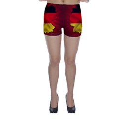 Germany Map Flag Country Red Flag Skinny Shorts by Nexatart