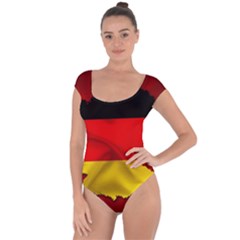 Germany Map Flag Country Red Flag Short Sleeve Leotard  by Nexatart