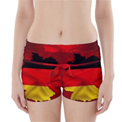 Germany Map Flag Country Red Flag Boyleg Bikini Wrap Bottoms by Nexatart