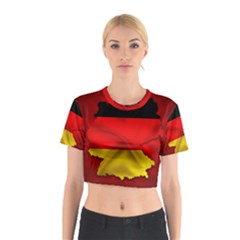 Germany Map Flag Country Red Flag Cotton Crop Top by Nexatart