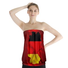 Germany Map Flag Country Red Flag Strapless Top by Nexatart