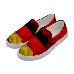 Germany Map Flag Country Red Flag Women s Canvas Slip Ons by Nexatart