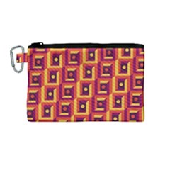 3 D Squares Abstract Background Canvas Cosmetic Bag (medium)