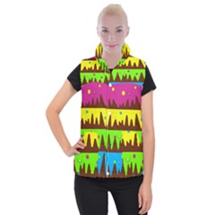 Illustration Abstract Graphic Women s Button Up Puffer Vest by Nexatart