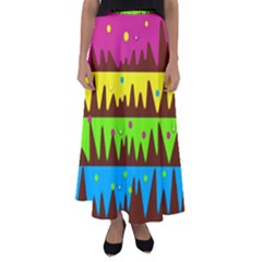 Illustration Abstract Graphic Flared Maxi Skirt by Nexatart