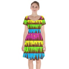 Illustration Abstract Graphic Short Sleeve Bardot Dress by Nexatart