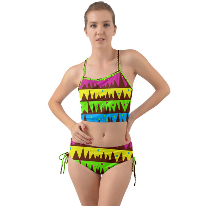 Illustration Abstract Graphic Mini Tank Bikini Set