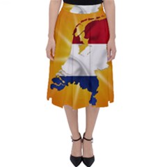 Holland Country Nation Netherlands Flag Folding Skater Skirt by Nexatart