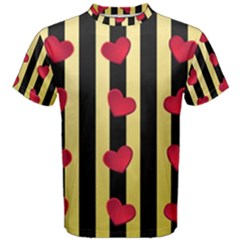 Love Heart Pattern Decoration Abstract Desktop Men s Cotton Tee by Nexatart