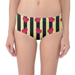 Love Heart Pattern Decoration Abstract Desktop Mid-waist Bikini Bottoms by Nexatart