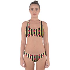 Love Heart Pattern Decoration Abstract Desktop Cross Back Hipster Bikini Set by Nexatart