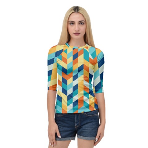 Geometric Retro Wallpaper Quarter Sleeve Raglan Tee by Nexatart