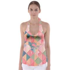 Background Geometric Triangle Babydoll Tankini Top by Nexatart